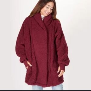 BumbleBella by Jill Martin  Cozy Sherpa Shawl Collar Lounger. Size XL/1X. New wi